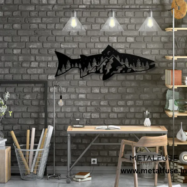 Metal_Wall_Art_for_Home_Decoration__|_Trout_Fish_Design__|_Black