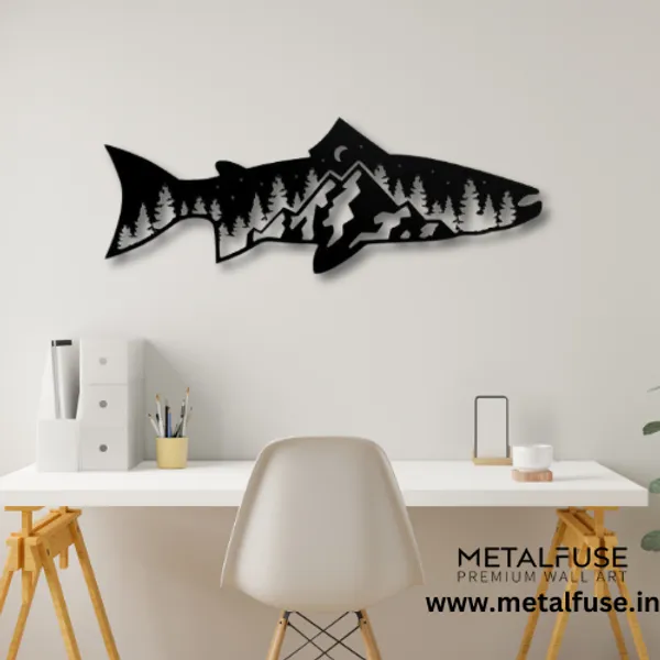 Metal_Wall_Art_for_Home_Decoration__|_Trout_Fish_Design__|_Black