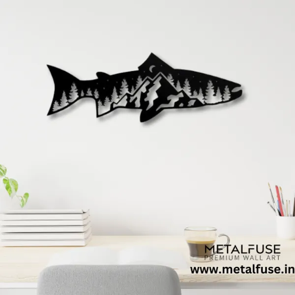 Metal_Wall_Art_for_Home_Decoration__|_Trout_Fish_Design__|_Black
