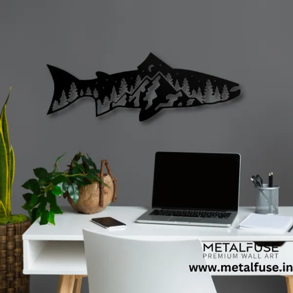 Metal_Wall_Art_for_Home_Decoration__|_Trout_Fish_Design__|_Black