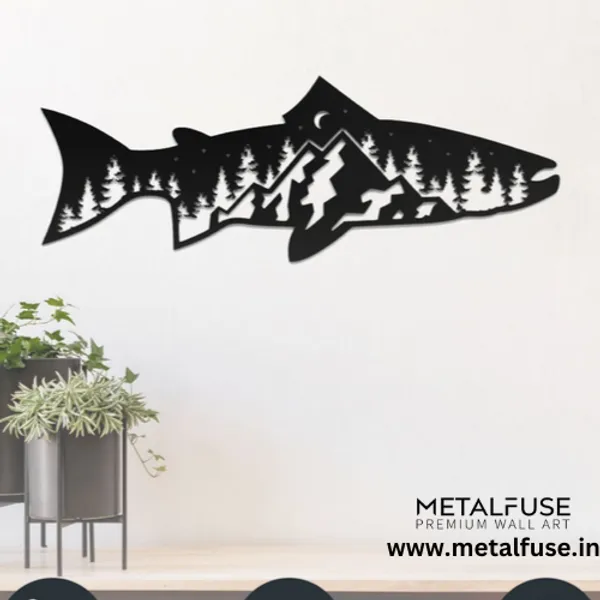 Metal_Wall_Art_for_Home_Decoration__|_Trout_Fish_Design__|_Black