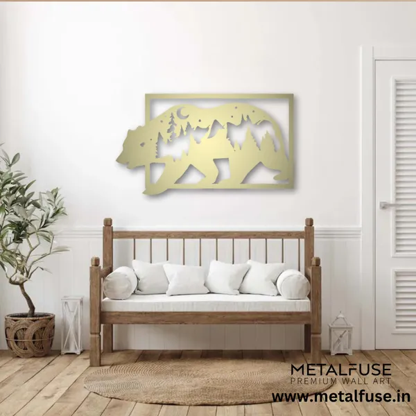Metal_Wall_Art_for_Home_Decoration__|_3D_Look_Bear__|_Gold