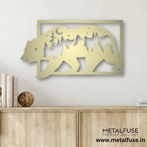 Metal_Wall_Art_for_Home_Decoration__|_3D_Look_Bear__|_Gold