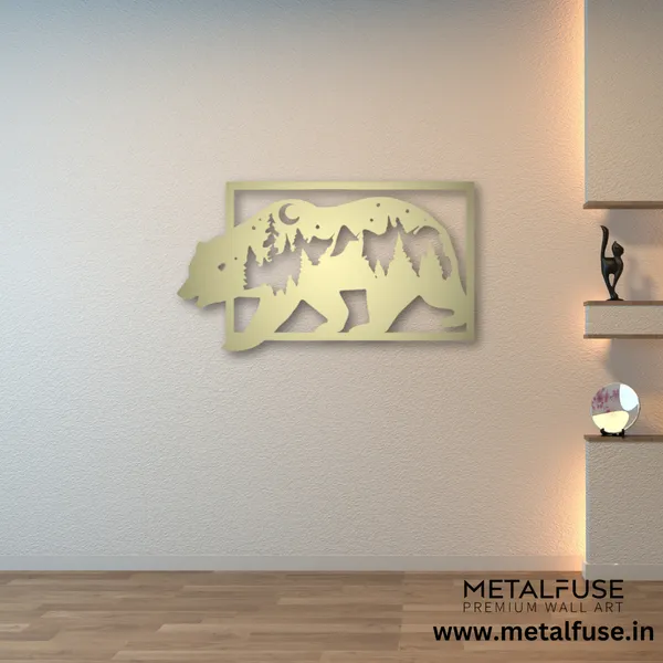 Metal_Wall_Art_for_Home_Decoration__|_3D_Look_Bear__|_Gold