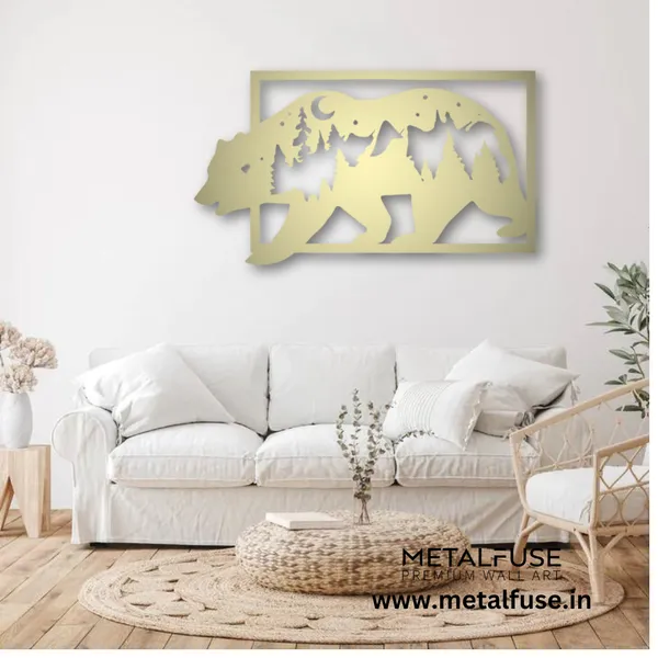 Metal_Wall_Art_for_Home_Decoration__|_3D_Look_Bear__|_Gold