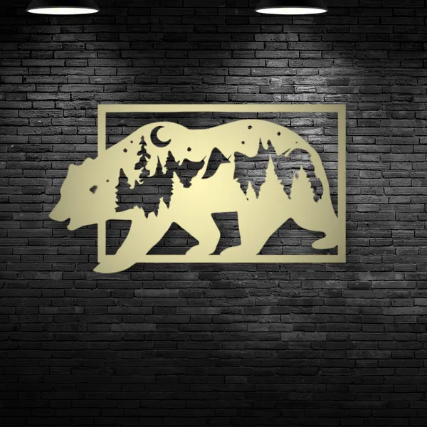 Metal_Wall_Art_for_Home_Decoration__|_3D_Look_Bear__|_Gold