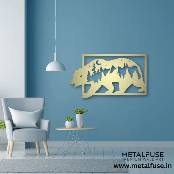 Metal_Wall_Art_for_Home_Decoration__|_3D_Look_Bear__|_Gold