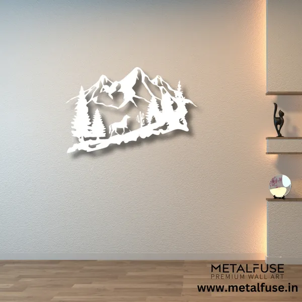 Metal_Wall_Art_for_Home_Decoration__|_Mountain_Horse__|_White