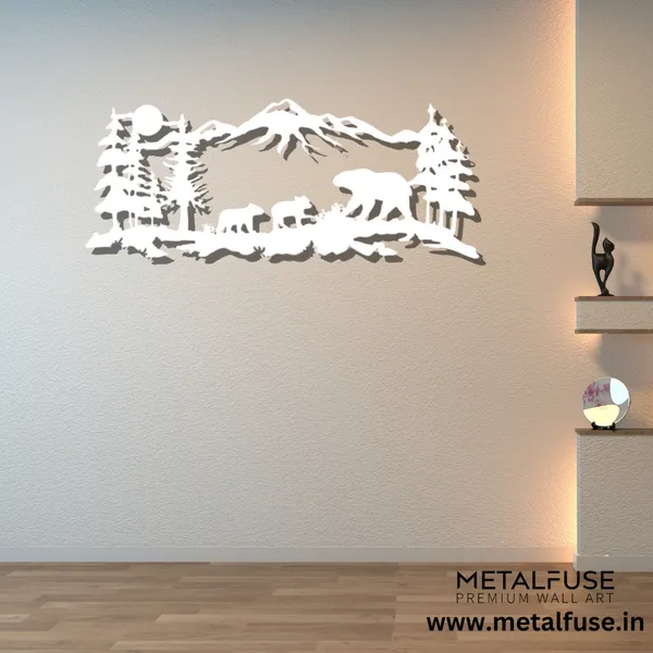 Metal_Wall_Art_for_Home_Decoration__|_Mountain_Bear_Family__|_White