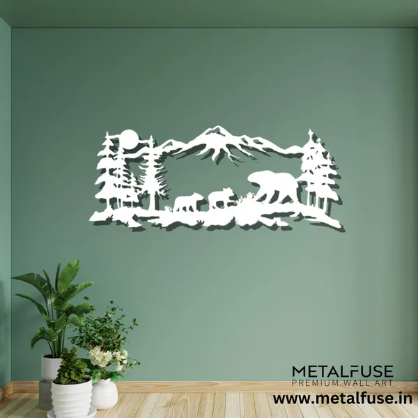 Metal_Wall_Art_for_Home_Decoration__|_Mountain_Bear_Family__|_White