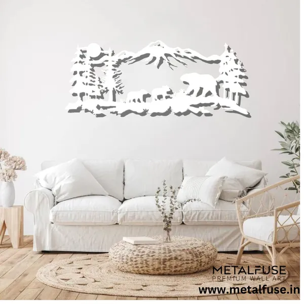 Metal_Wall_Art_for_Home_Decoration__|_Mountain_Bear_Family__|_White