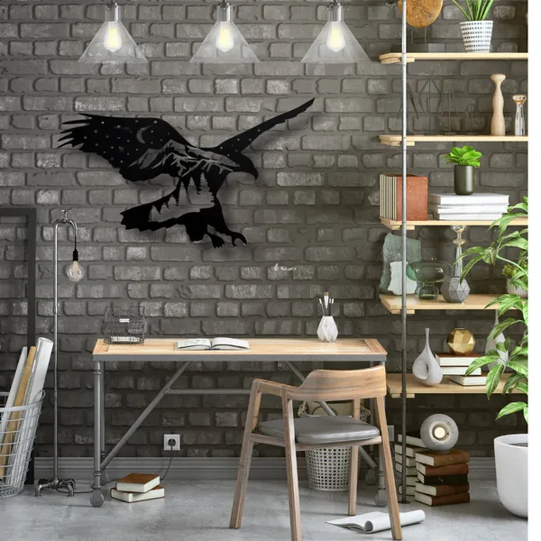 Metal_Wall_Art_for_Home_Decoration__|_Mountain_Eagle__|_Black