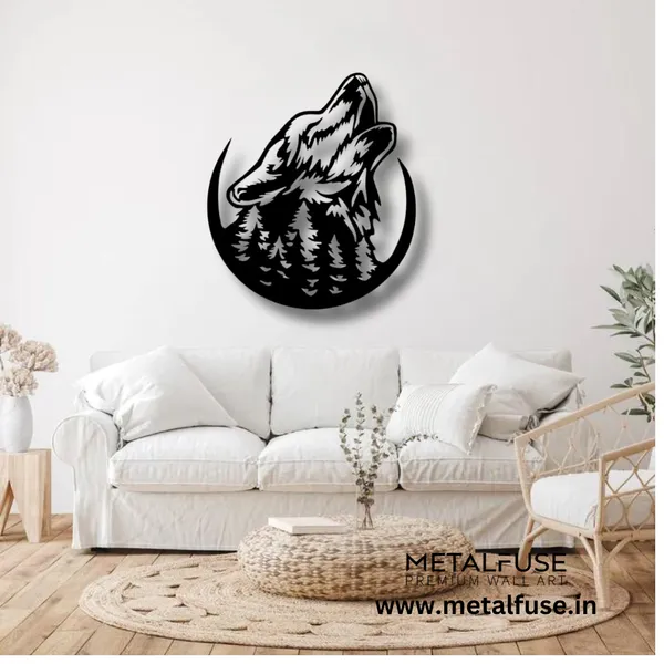 Metal_Wall_Art_for_Home_Decoration__|_Howling_Wolf__|_Black