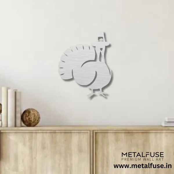 Metal_Wall_Art_for_Home_Decoration__|_Thanksgiving_Turkey__|_Silver
