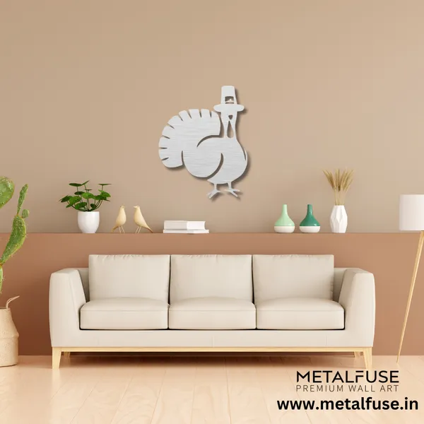 Metal_Wall_Art_for_Home_Decoration__|_Thanksgiving_Turkey__|_Silver