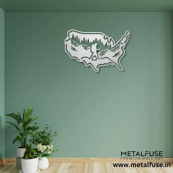 Metal_Wall_Art_for_Home_Decoration__|_Hiking_USA__|_Silver