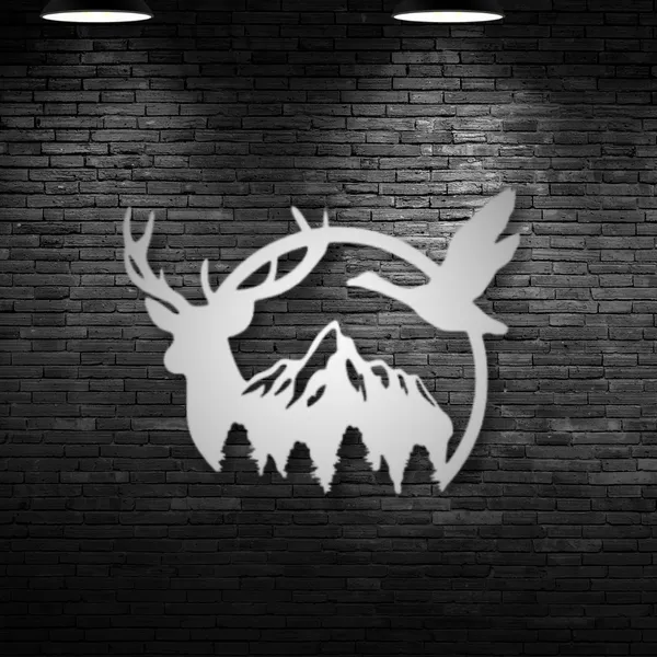 Metal_Wall_Art_for_Home_Decoration__|_Duck_&_Deer_Mountain__|_Silver