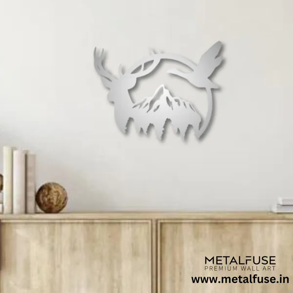Metal_Wall_Art_for_Home_Decoration__|_Duck_&_Deer_Mountain__|_Silver