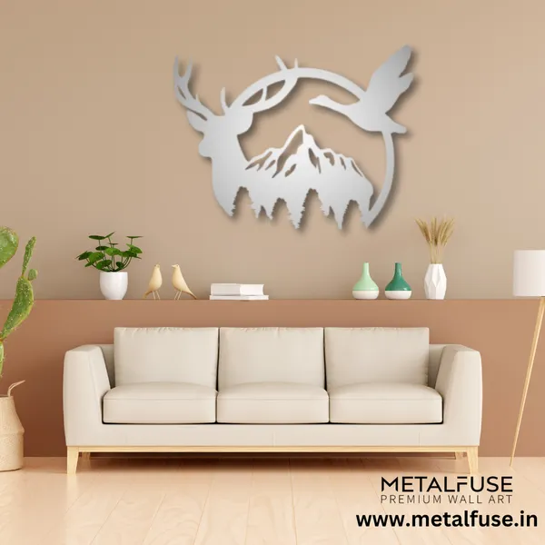 Metal_Wall_Art_for_Home_Decoration__|_Duck_&_Deer_Mountain__|_Silver