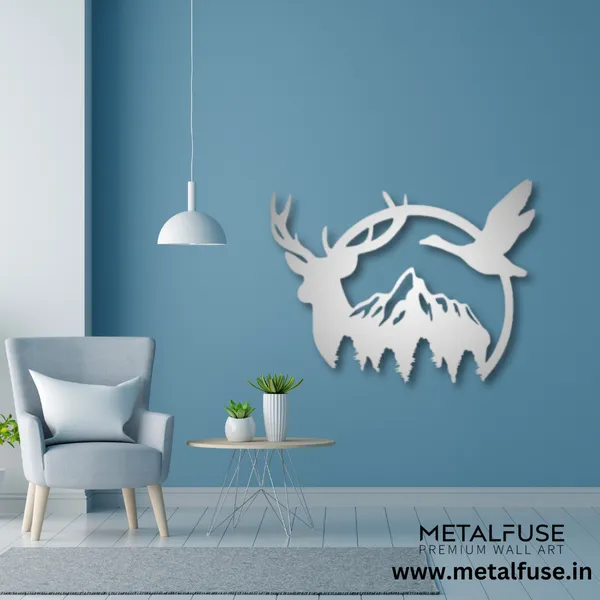 Metal_Wall_Art_for_Home_Decoration__|_Duck_&_Deer_Mountain__|_Silver
