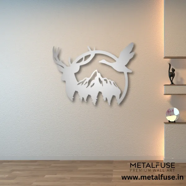 Metal_Wall_Art_for_Home_Decoration__|_Duck_&_Deer_Mountain__|_Silver