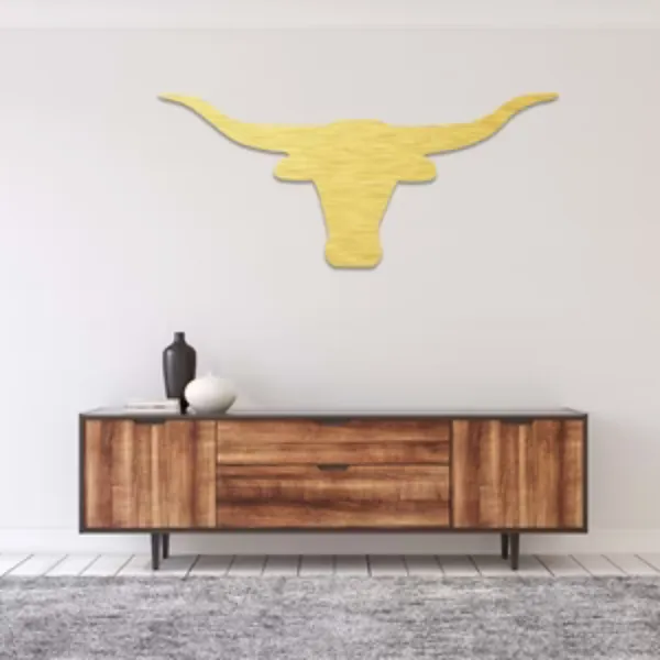 Metal_Wall_Art_for_Home_Decoration__|_Texas_Longhorn__|_Gold