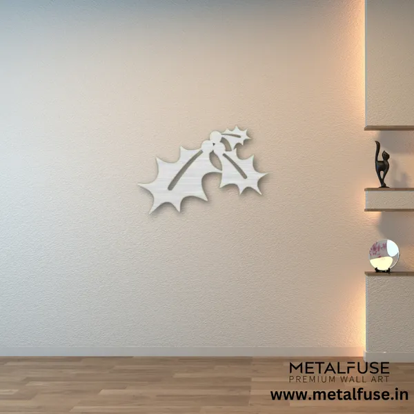 Metal_Wall_Art_for_Home_Decoration__|_Mistletoe__|_Silver