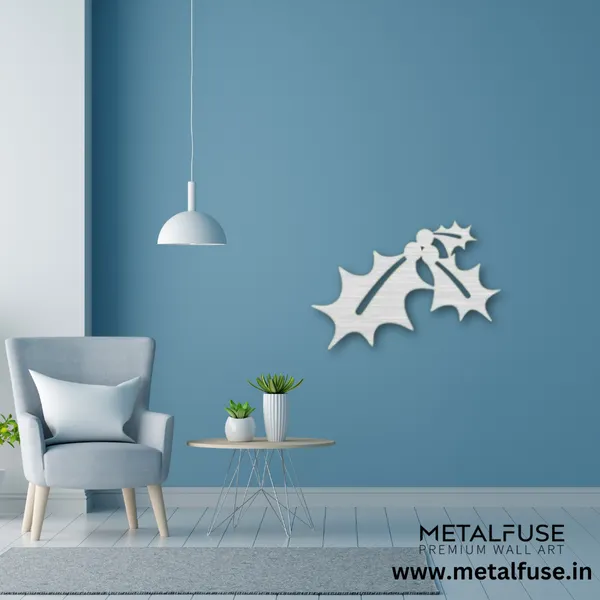 Metal_Wall_Art_for_Home_Decoration__|_Mistletoe__|_Silver