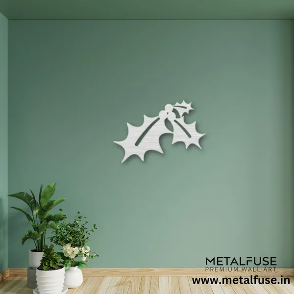Metal_Wall_Art_for_Home_Decoration__|_Mistletoe__|_Silver