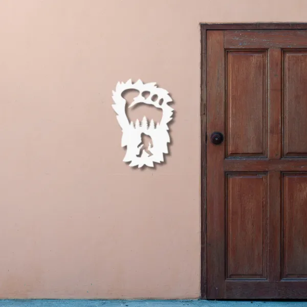 Metal_Wall_Art_for_Home_Decoration__|_Bigfoot_Foot_Print__|_White