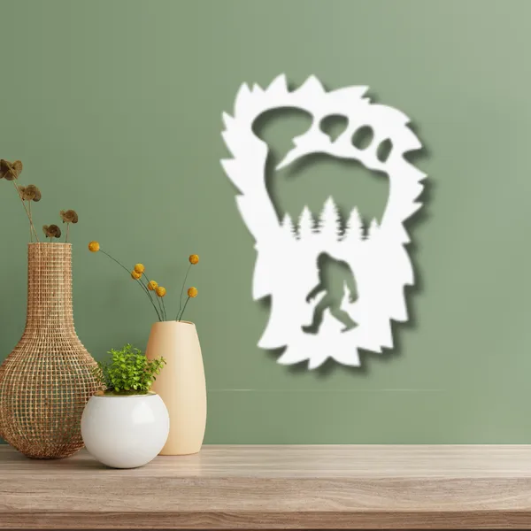 Metal_Wall_Art_for_Home_Decoration__|_Bigfoot_Foot_Print__|_White