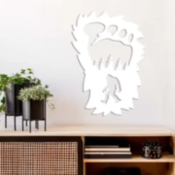 Metal_Wall_Art_for_Home_Decoration__|_Bigfoot_Foot_Print__|_White