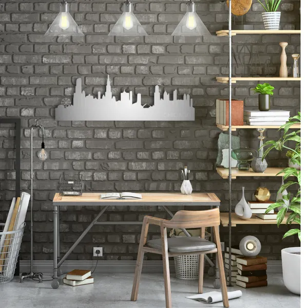 Metal_Wall_Art_for_Home_Decoration__|_Chicago_Skyline__|_Silver