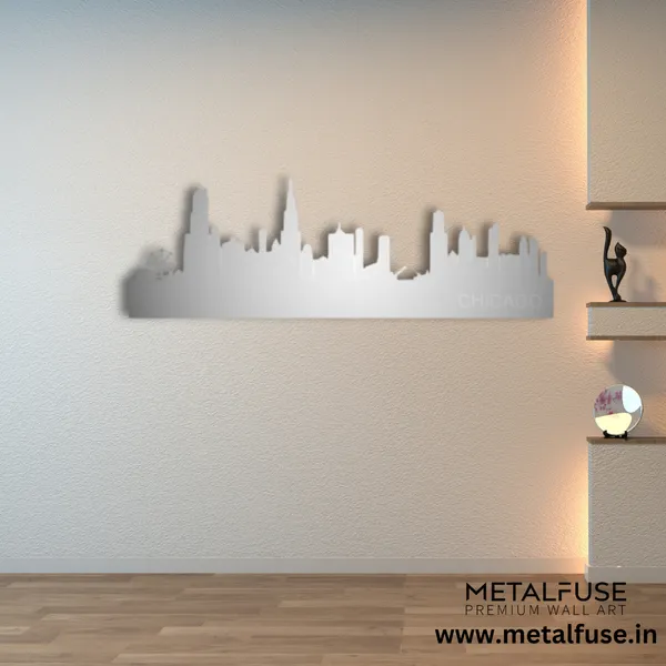 Metal_Wall_Art_for_Home_Decoration__|_Chicago_Skyline__|_Silver