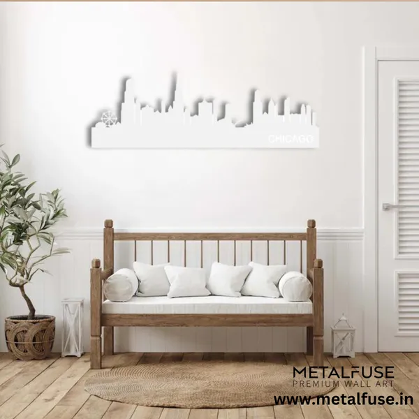 Metal_Wall_Art_for_Home_Decoration__|_Chicago_Skyline__|_White