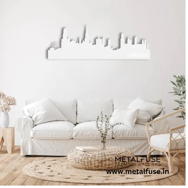 Metal_Wall_Art_for_Home_Decoration__|_Chicago_Skyline__|_White
