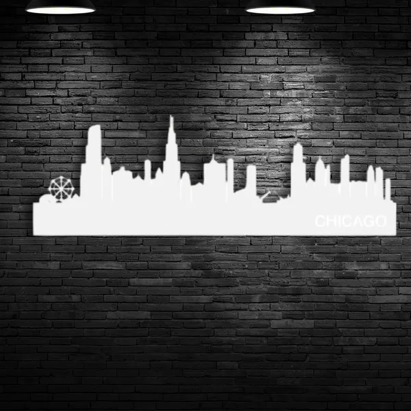 Metal_Wall_Art_for_Home_Decoration__|_Chicago_Skyline__|_White