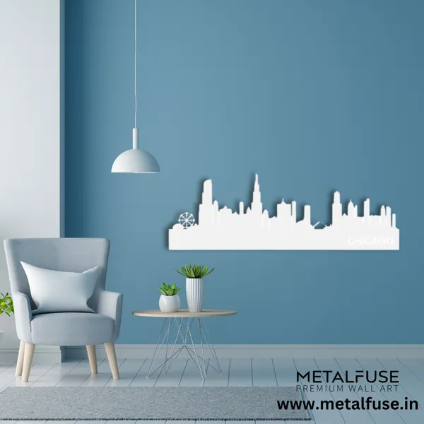 Metal_Wall_Art_for_Home_Decoration__|_Chicago_Skyline__|_White