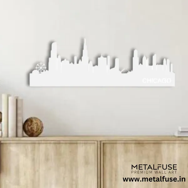 Metal_Wall_Art_for_Home_Decoration__|_Chicago_Skyline__|_White