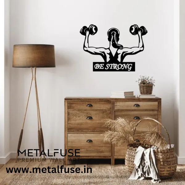 Metal_Wall_Art_for_Home_Decoration__|_Be_Strong__|_Black