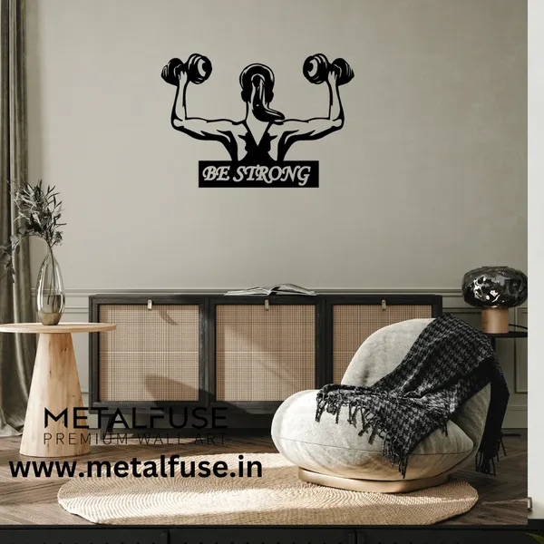Metal_Wall_Art_for_Home_Decoration__|_Be_Strong__|_Black