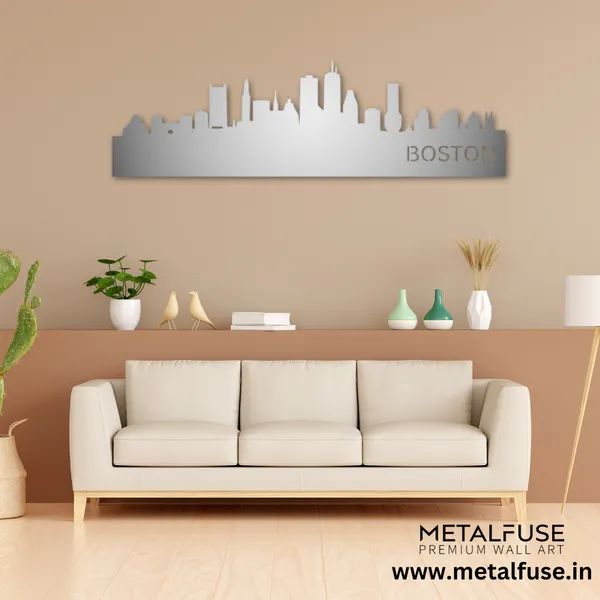 Metal_Wall_Art_for_Home_Decoration__|_Boston_Skyline__|_Silver