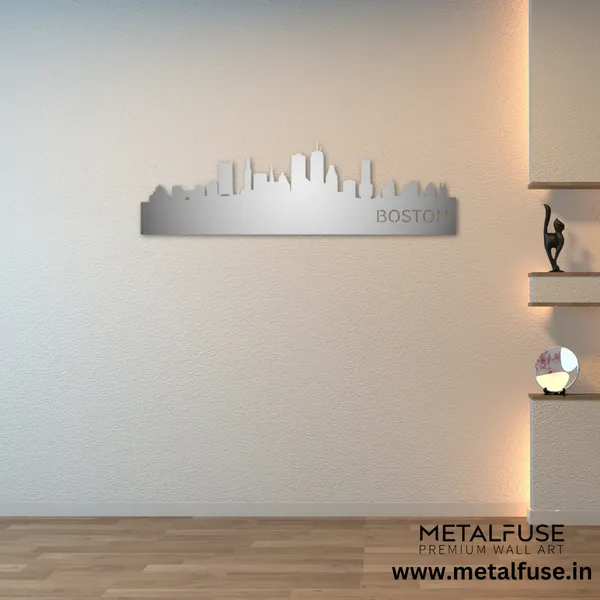 Metal_Wall_Art_for_Home_Decoration__|_Boston_Skyline__|_Silver