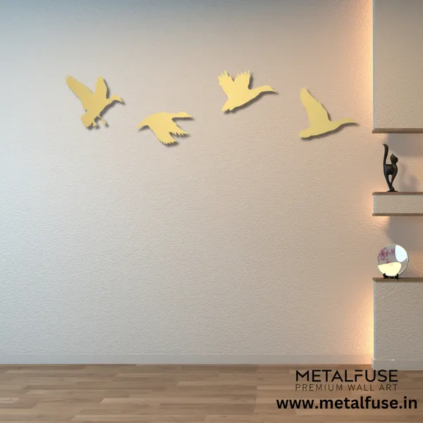 Metal_Wall_Art_for_Home_Decoration__|_Ducks__|_Gold