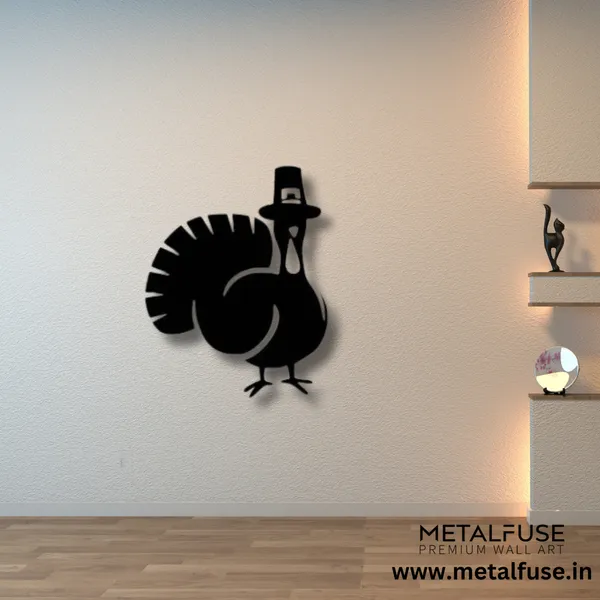 Metal_Wall_Art_for_Home_Decoration__|_Thanksgiving_Turkey__|_Black