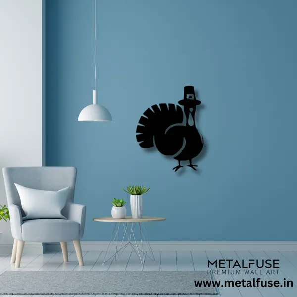 Metal_Wall_Art_for_Home_Decoration__|_Thanksgiving_Turkey__|_Black