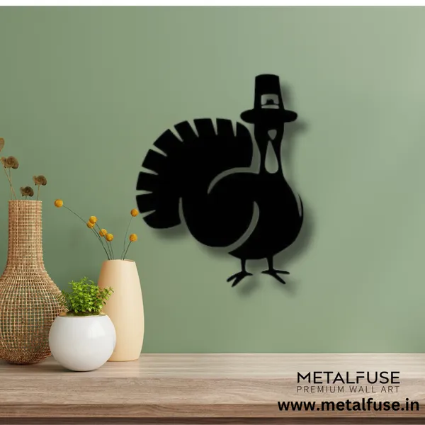 Metal_Wall_Art_for_Home_Decoration__|_Thanksgiving_Turkey__|_Black