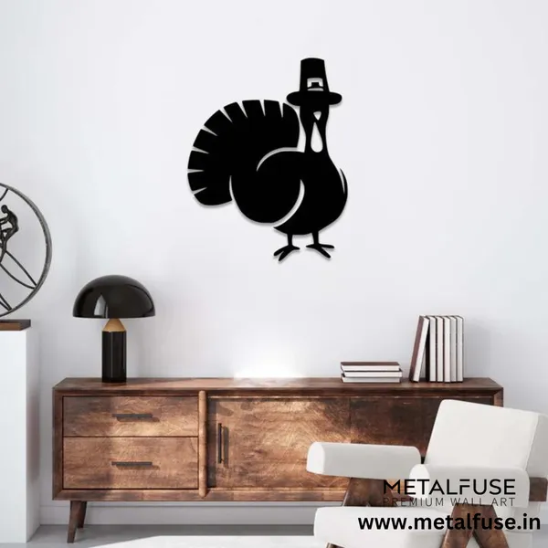 Metal_Wall_Art_for_Home_Decoration__|_Thanksgiving_Turkey__|_Black