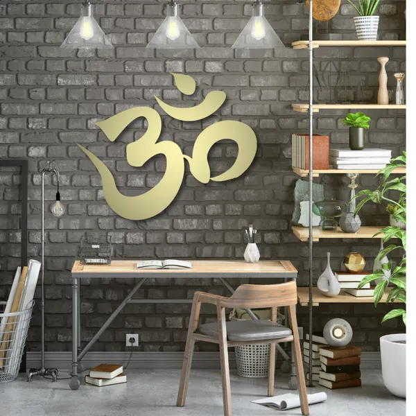 Metal_Wall_Art_for_Home_Decoration__|_Om__|_Gold