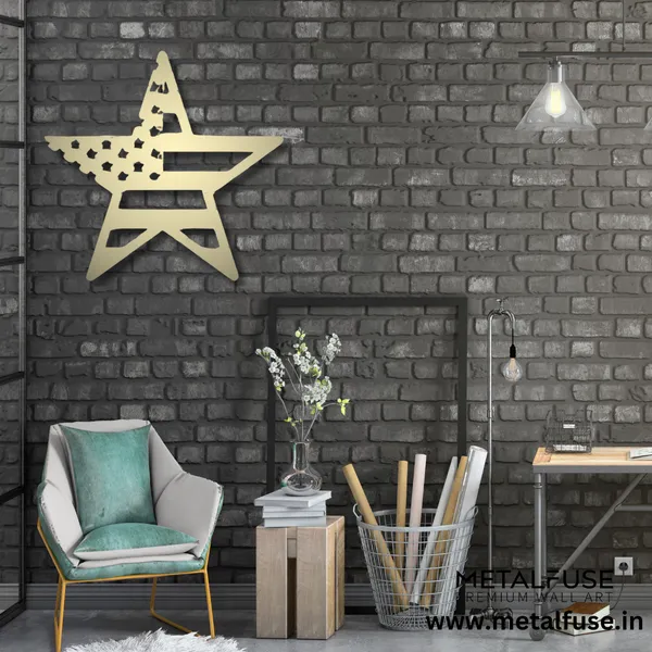 Metal_Wall_Art_for_Home_Decoration__|_American_Flag_Star__|_Gold